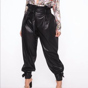 Got Your Love Faux Leather Jogger Pant - Black